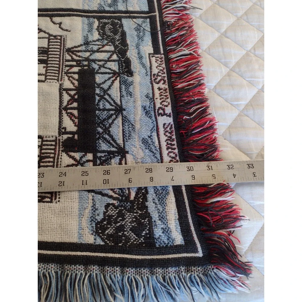 Goodwin Weavers Hutz Tapestry Lighthouse Throw Blanket Cotton 44x60 Made USA